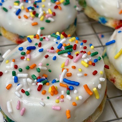 Vanilla Rainbow Donuts - Dozen (12)
