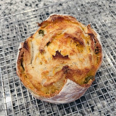 Old Bay and Cheddar Sourdough Round