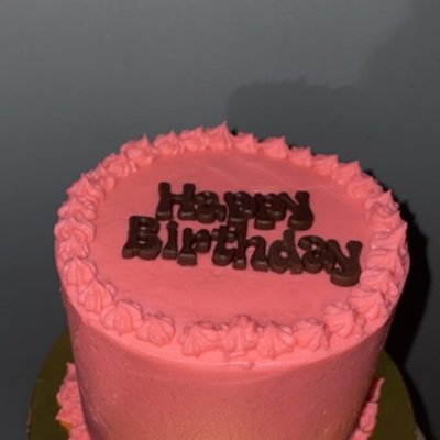 Pink Happy Birthday Cake