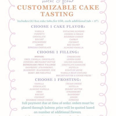 CAKE TASTING PRE-ORDER