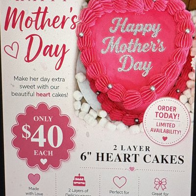 6” Heart Mothers Day Cake
