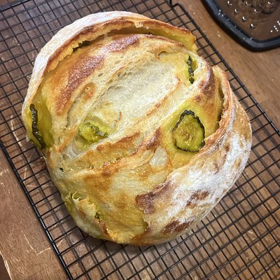 Cheddar and Pickle Sourdough