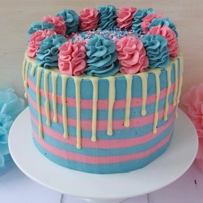 Baby Gender Reveal Cake 8 Inch (serves 8-12)
