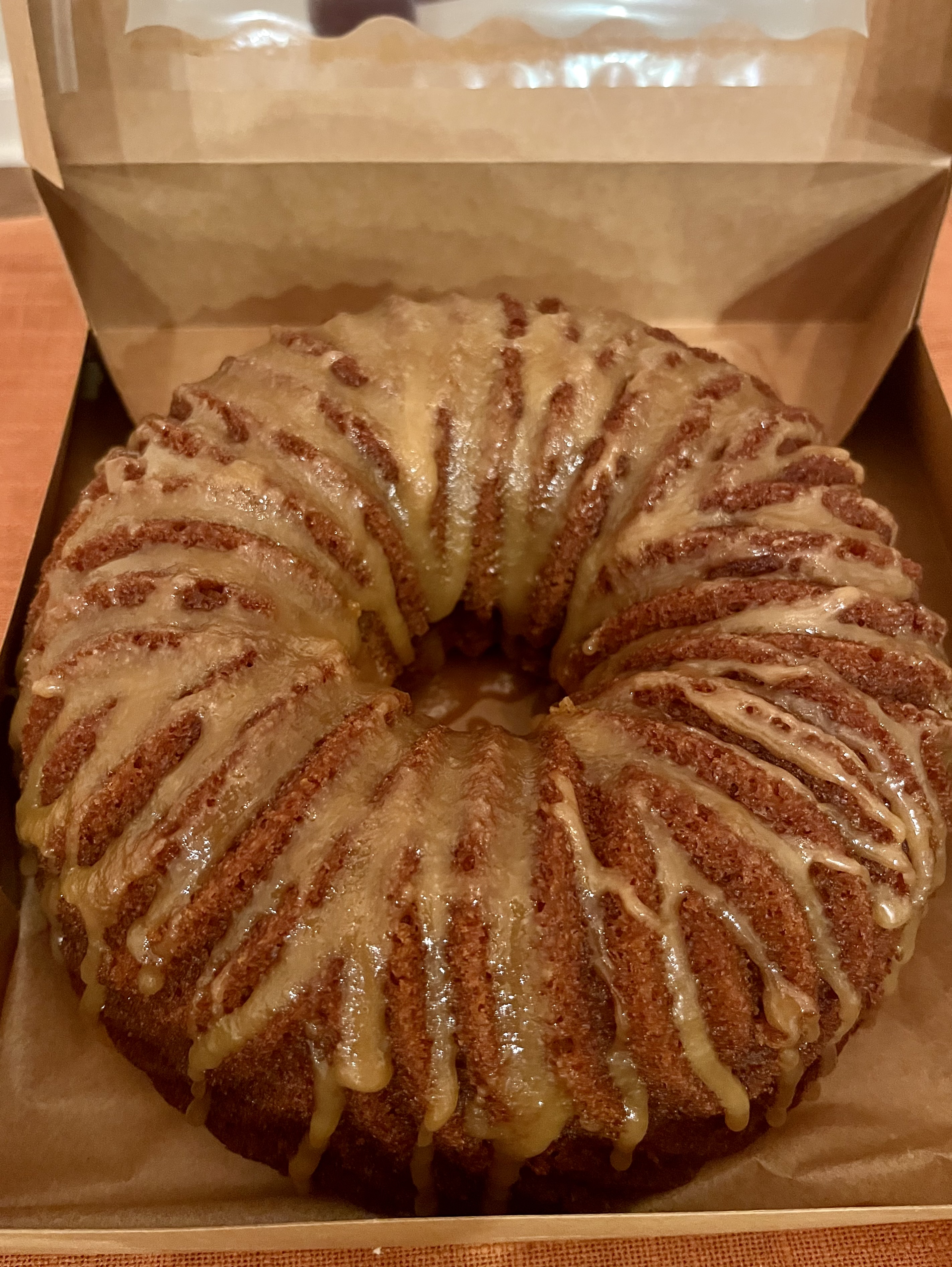 Apple Cider Donut Cake w/maple Glaze