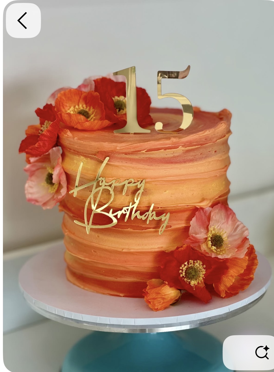 Sunrise/poppy Flower Cake 