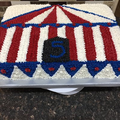 Circus Cake! Vanilla W/Buttercream Frosting Feeds 41-74 Ppl