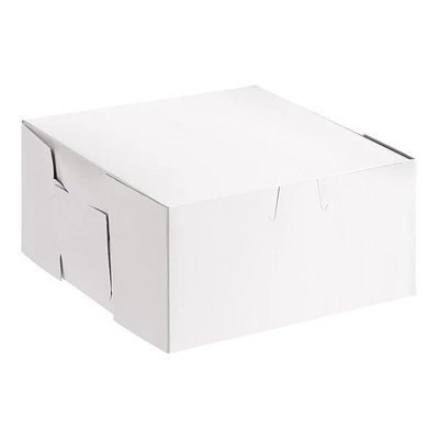 8" x 8" x 4" White Cake Box