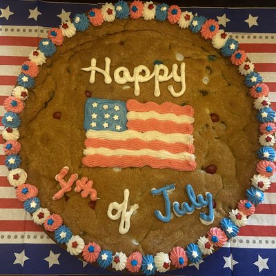 Chocolate Chip And M&M Cookie Cake