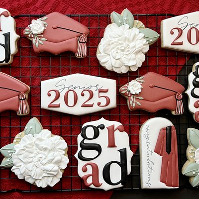 Graduation Or Nursing Themed Decorated Sugar Cookies