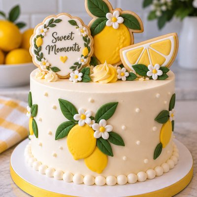 Lemon Celebration Cake With Cookies