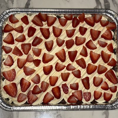 Saucy White Chocolate Cake + Strawberries & Cream
