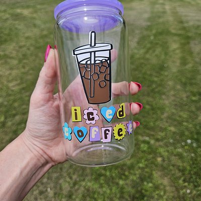 💟Iced Coffee Glass Tumbler 