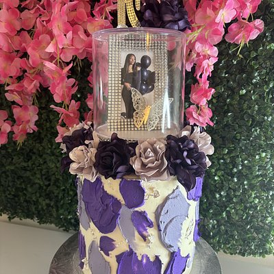 8” 3 Layer Custom Cake With Turn Table 