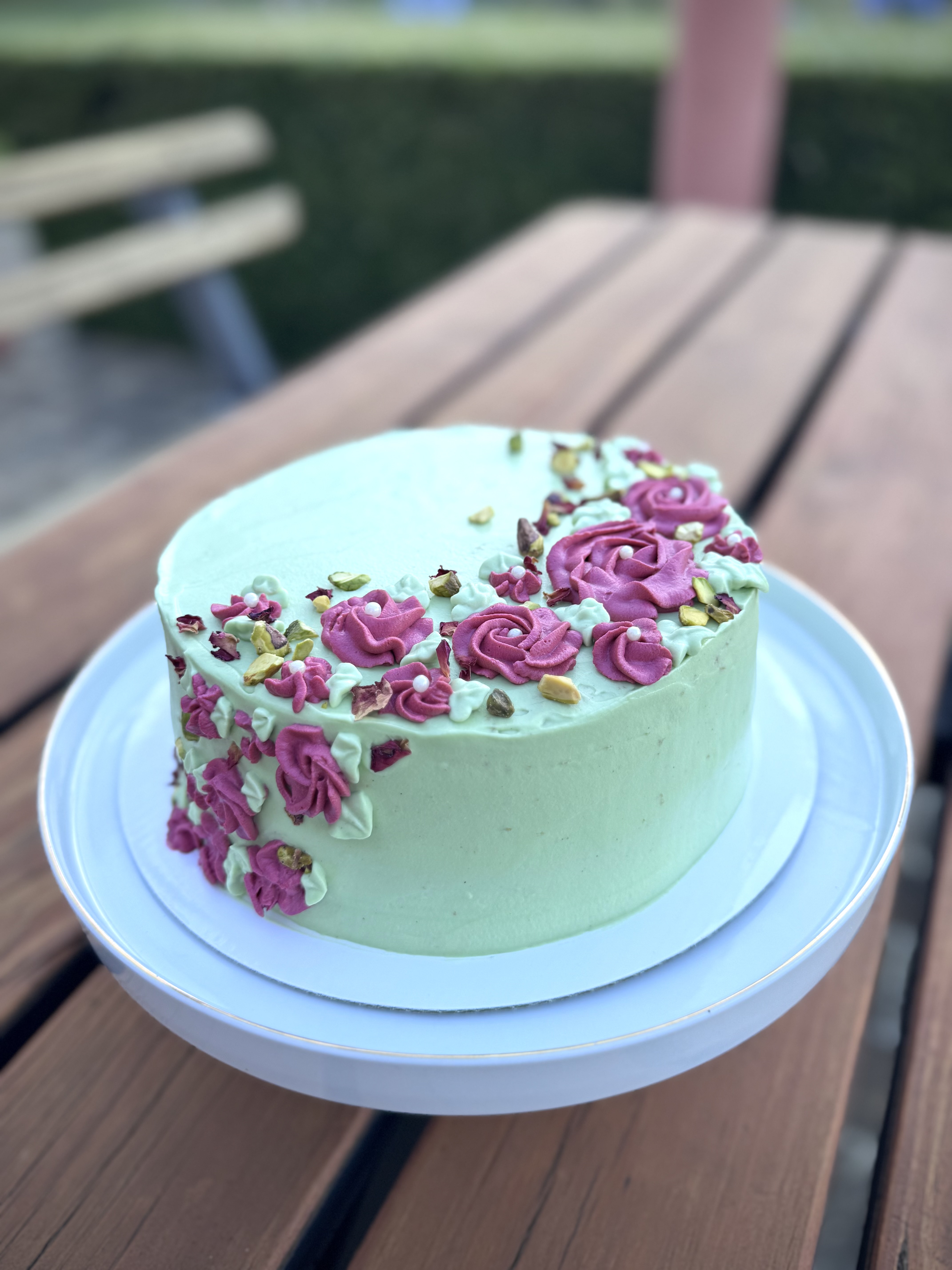 Pistachio & Rose Sponge Cake