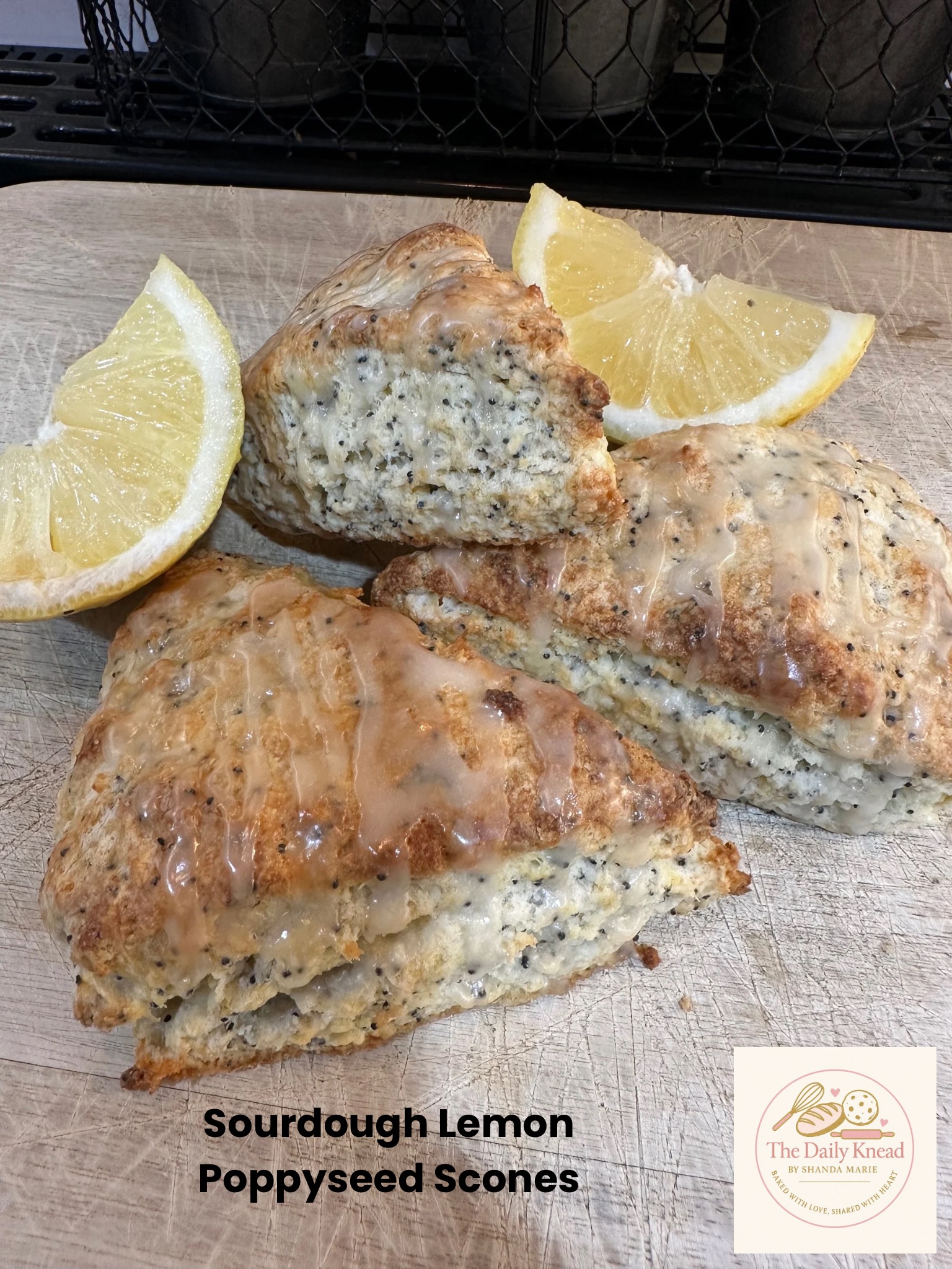 Sourdough Lemon Poppyseed Scones