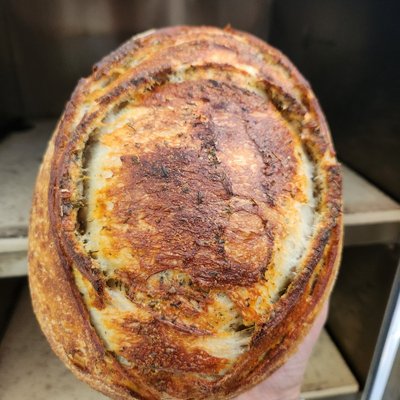 Italian Herbs and Cheese Sourdough Loaf