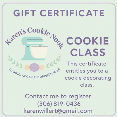 Cookie Class Digital Gift Certificate 