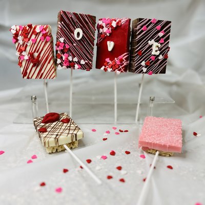 Gourmet Dipped Rice Krispie Treats (Valentine)