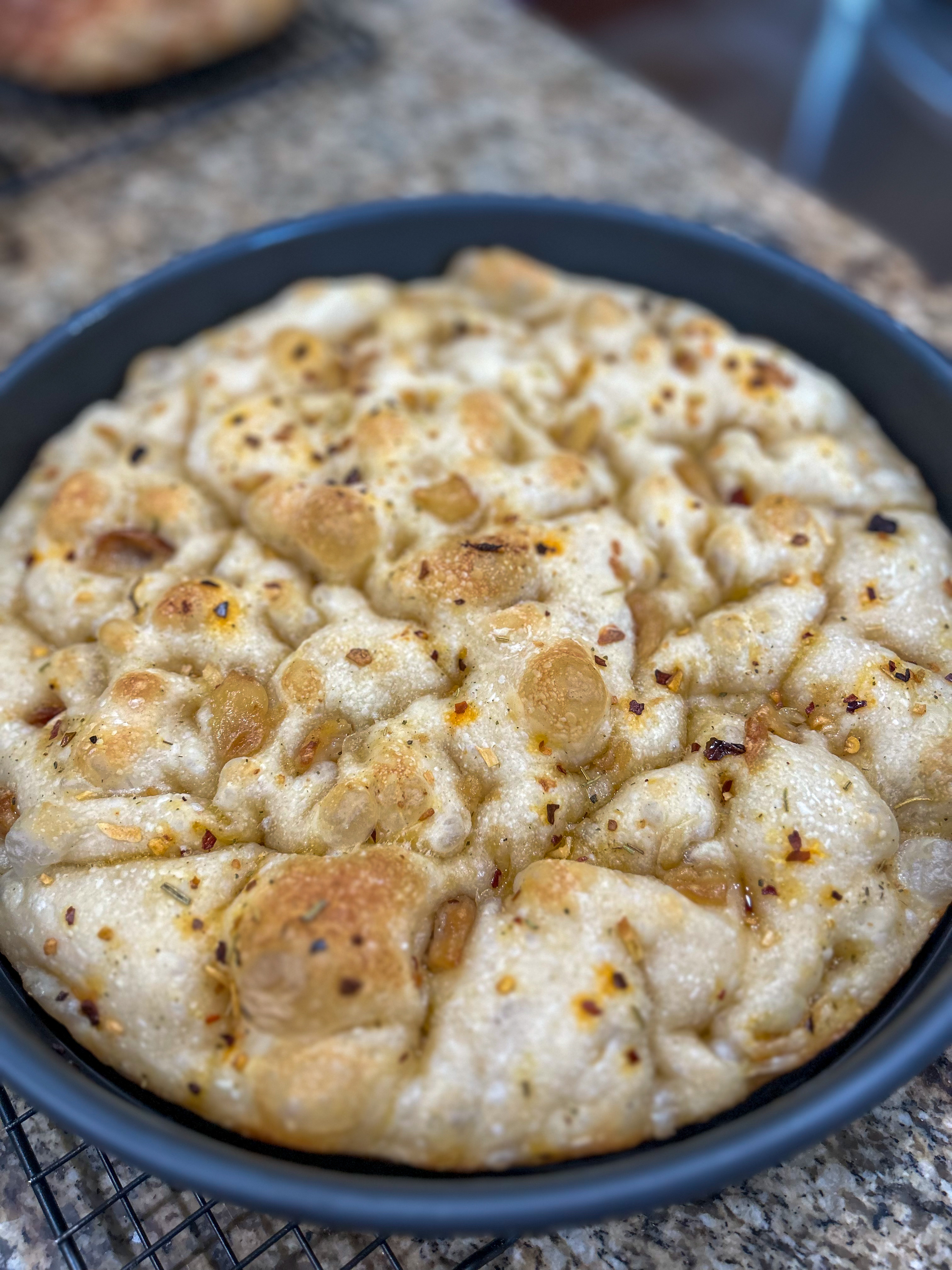 Roasted Garlic Sourdough Focaccia 