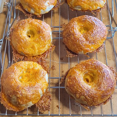 Sourdough Cheese Bagels