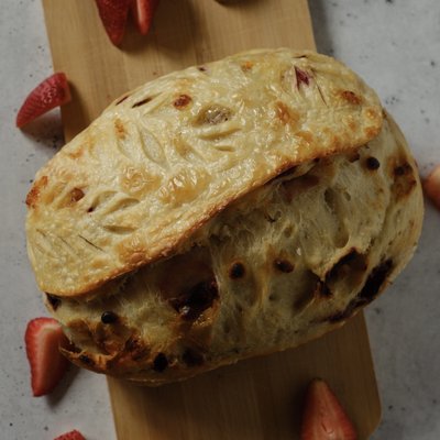 Strawberry Sourdough W/ Cream Cheese Chips