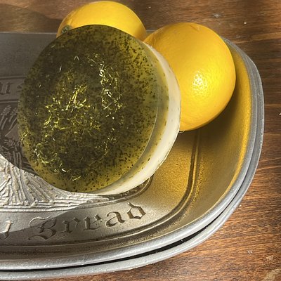 Citrus Basil Loofah Soap (made with goats milk)