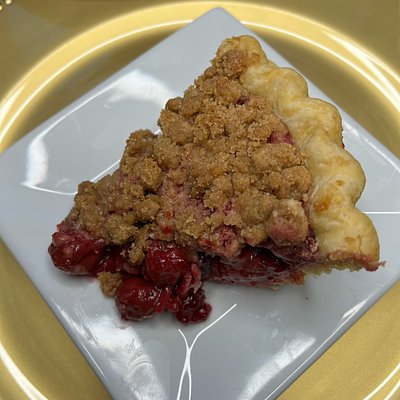 Cherry Crumb Pie (slice)