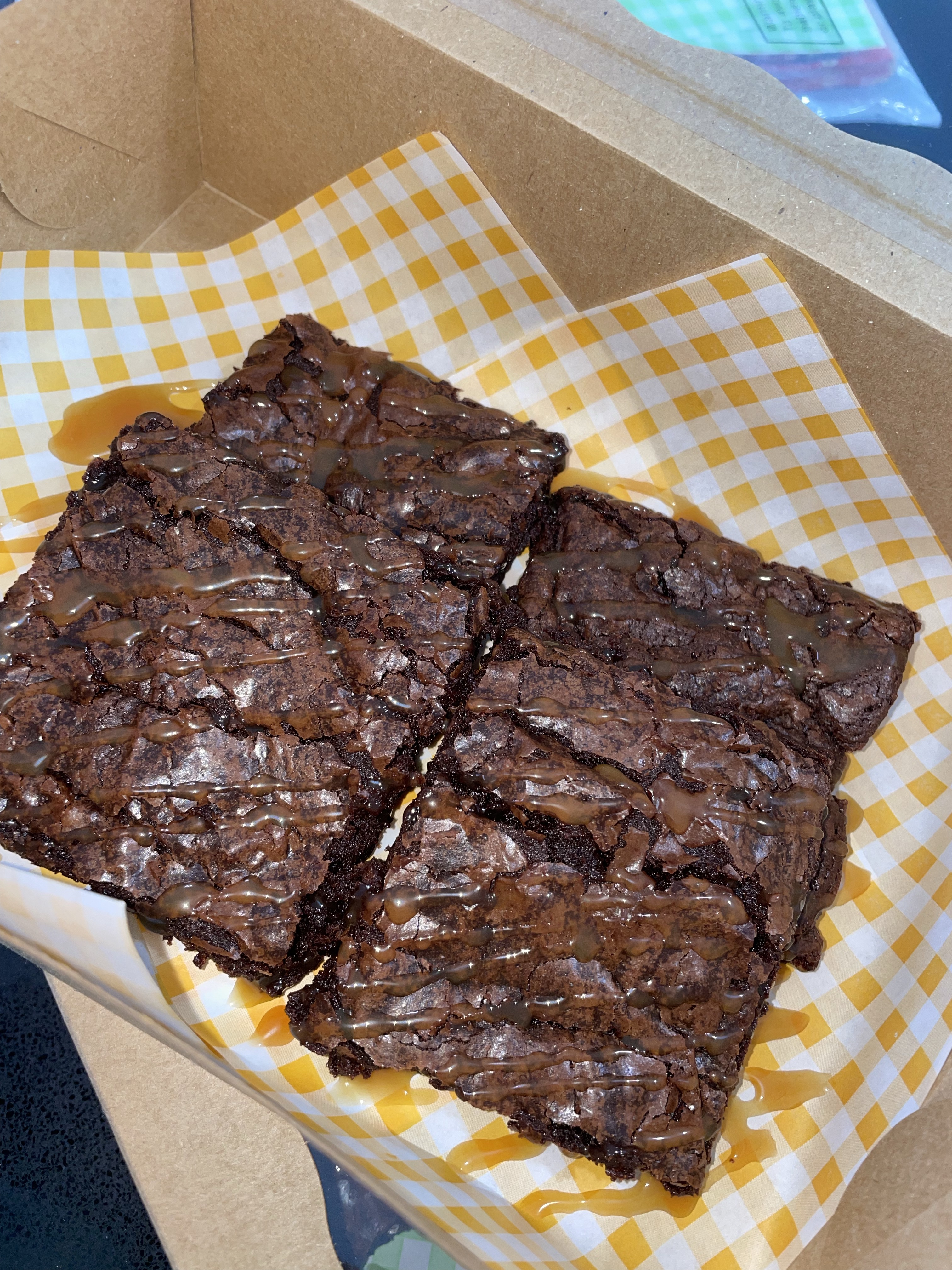 Sourdough Fudge Brownies w/ caramel
