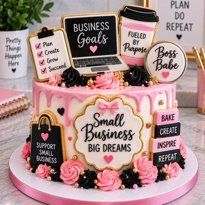 Business￼ Celebration Cake With Cookies