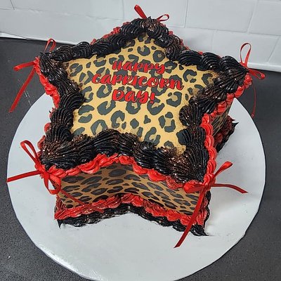 8in Star Serves 12-20.  With Edible Image Wrap.