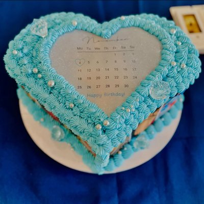 10inch Picture Burn Heart Cake 