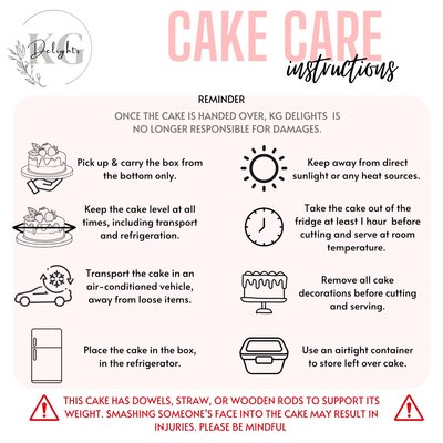 Cake Care Instructions 