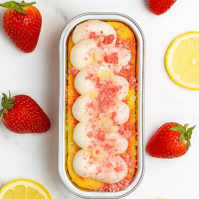 Strawberry Lemon Crunch Cake 