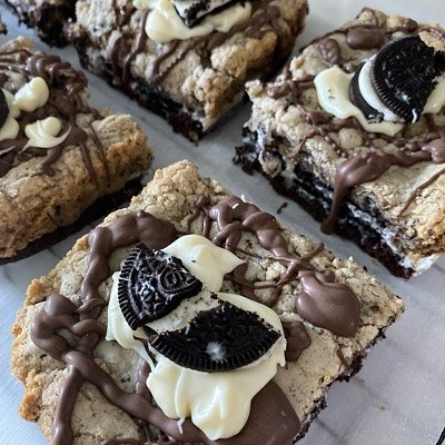 4 Oreo Stacked Brownies