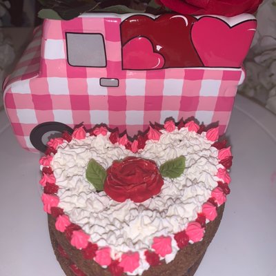 Heart Cookie Cake - 4 Inch -Double Layer - Choc Chip Or Brownie