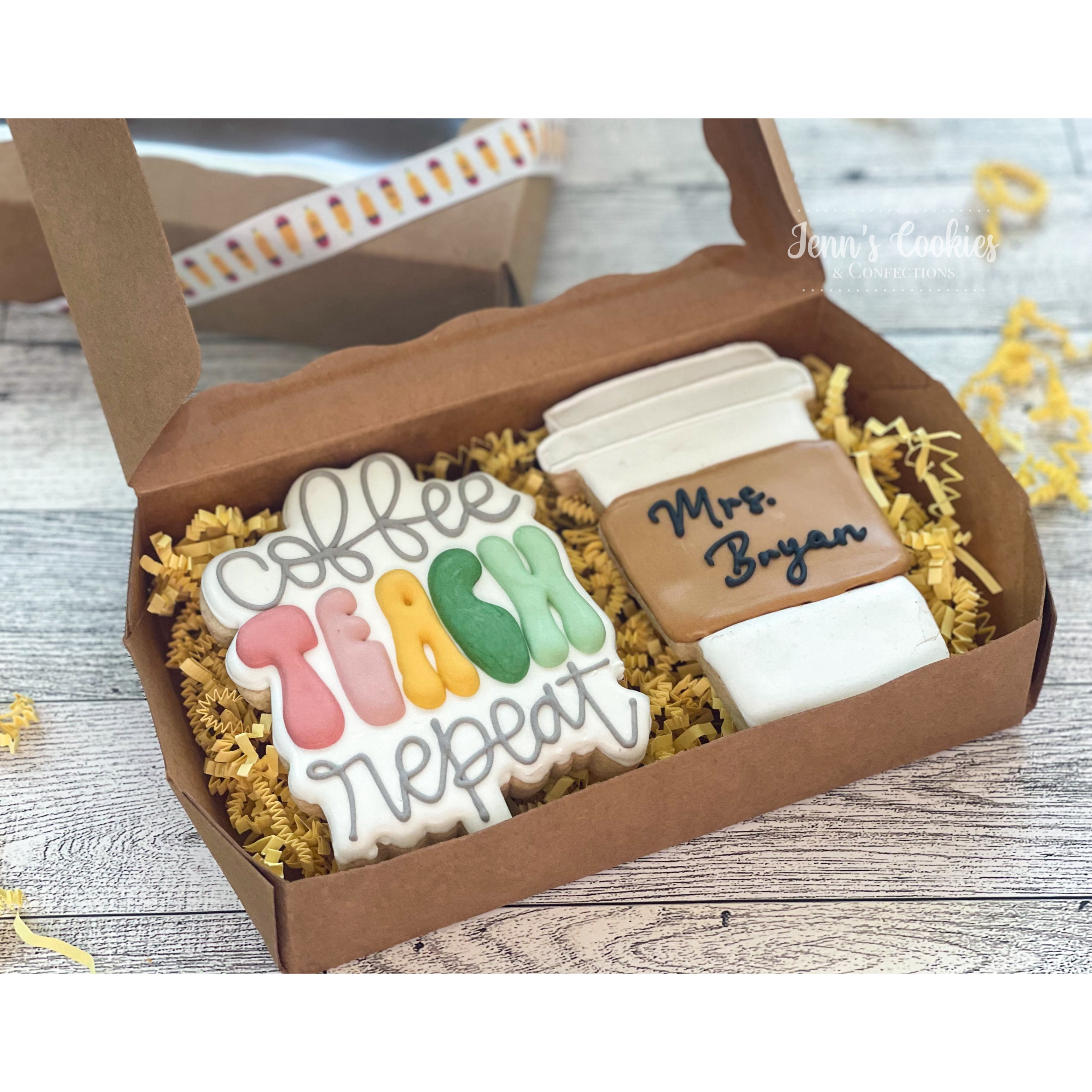 2 Cookie Set “coffee, teach,repeat”