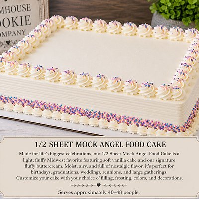 1/2 Sheet Mock Angel Food Cake
