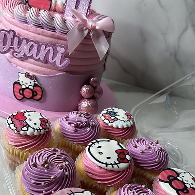 1 tier Cake + 1 Dzn Cupcakes