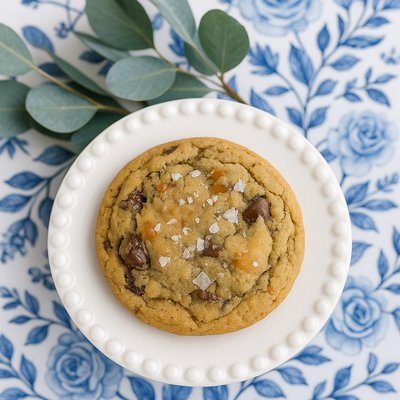 Chocolate Chip Caramel Cookies with Sea Salt