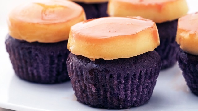 Ube Leche Flan Cupcake 