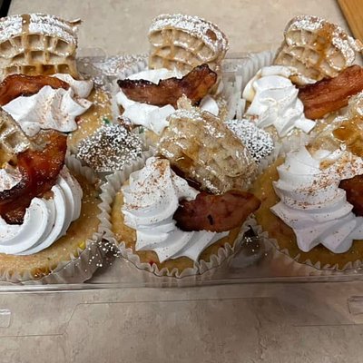 Waffle Bacon Cupcakes