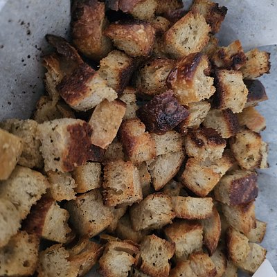 Garlic Herb Sourdough Croutons