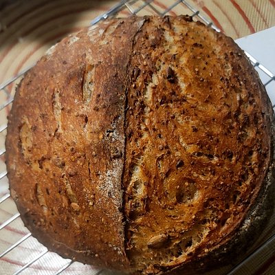 Seeded Whole Wheat Sourdough Boule
