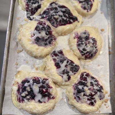 Blueberry Cream Cheese Sourdough Discard Kolaches 