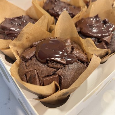 Chocolate Chip Muffins With Chocolate Ganache