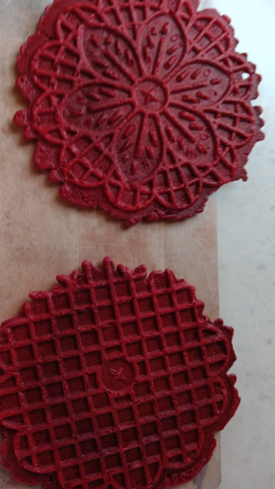 Galletas Pizzelle Red Velvet 