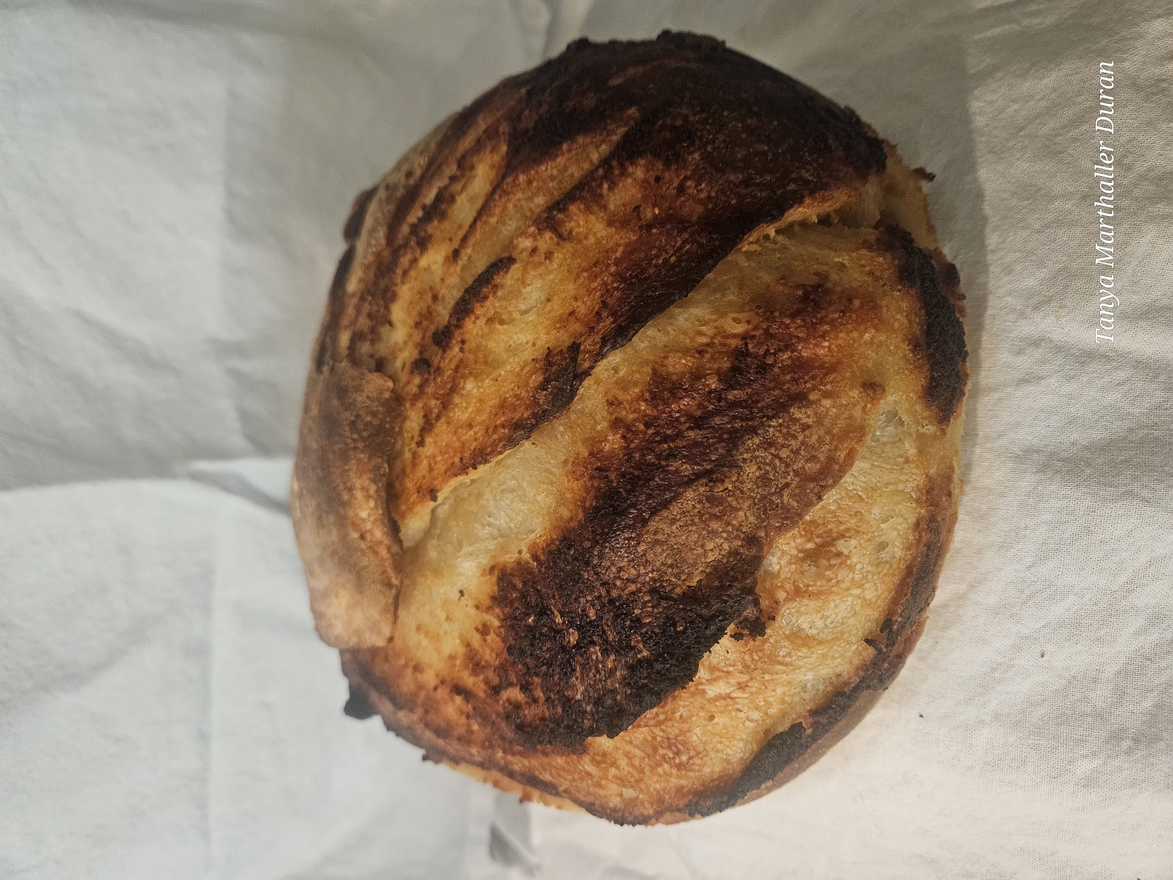 Roasted Garlic And Butter Artisan Sourdough Loaf 