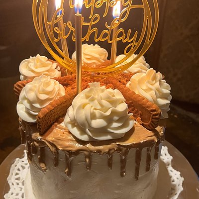 Rum Chata Biscoff Butter Cookie Cake