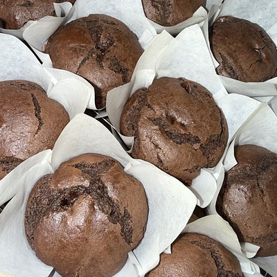 Double Chocolate Chip Sourdough Muffins