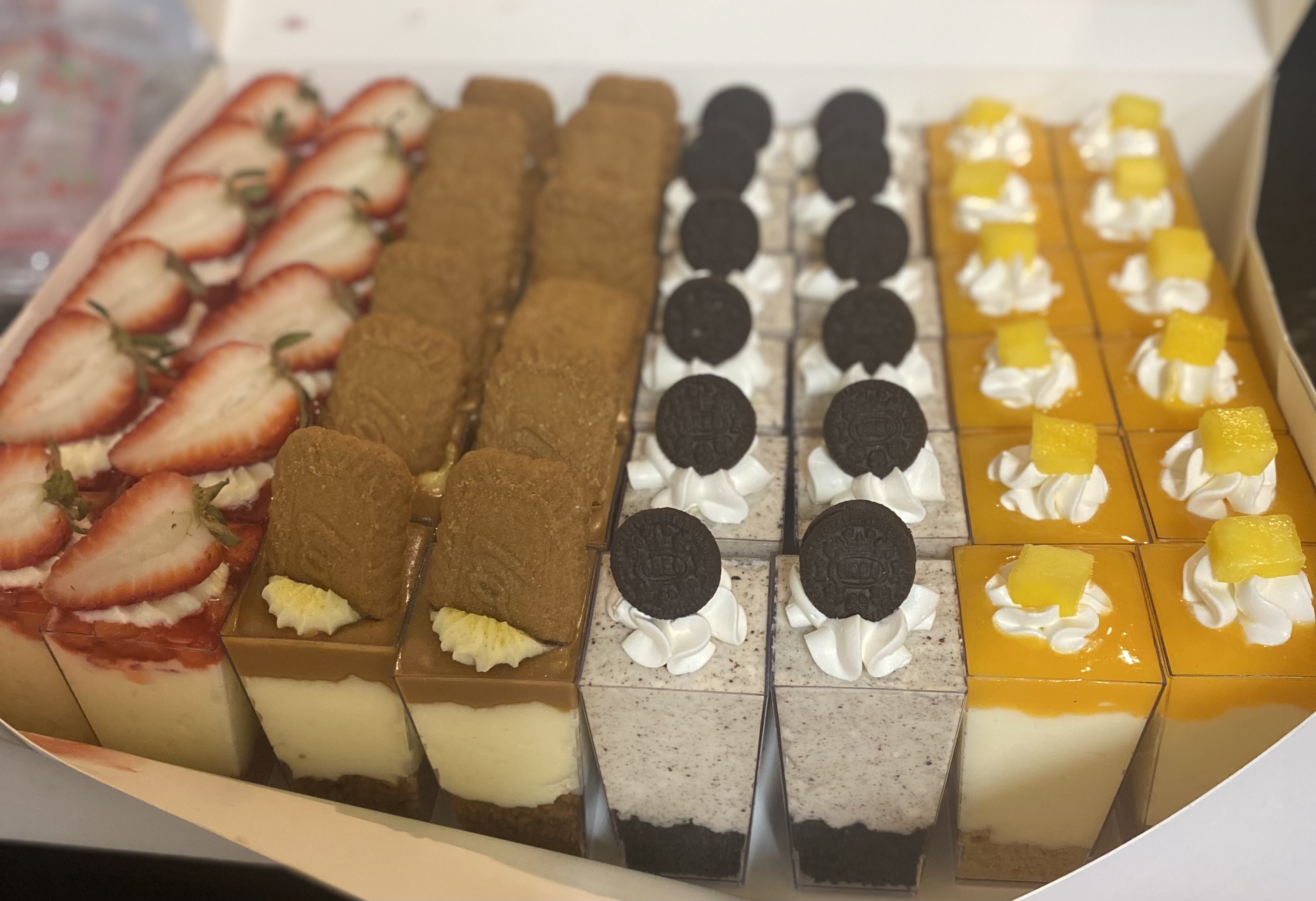 Cheesecakeshooters Biscoff,Oreo,Mango, Ferrero Rocher 1 Dozen